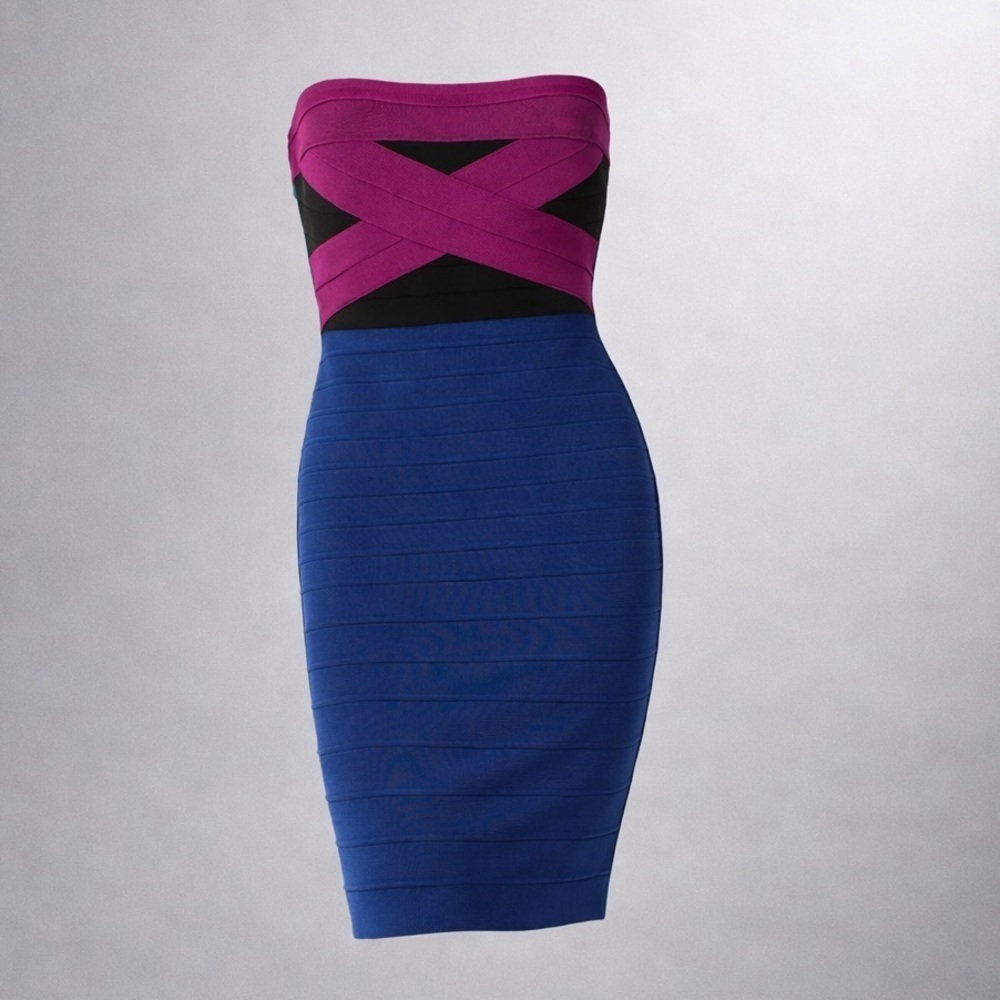 City Studio Juniors Strapless Colorblock Bodycon Dress/size 11